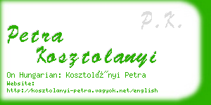 petra kosztolanyi business card